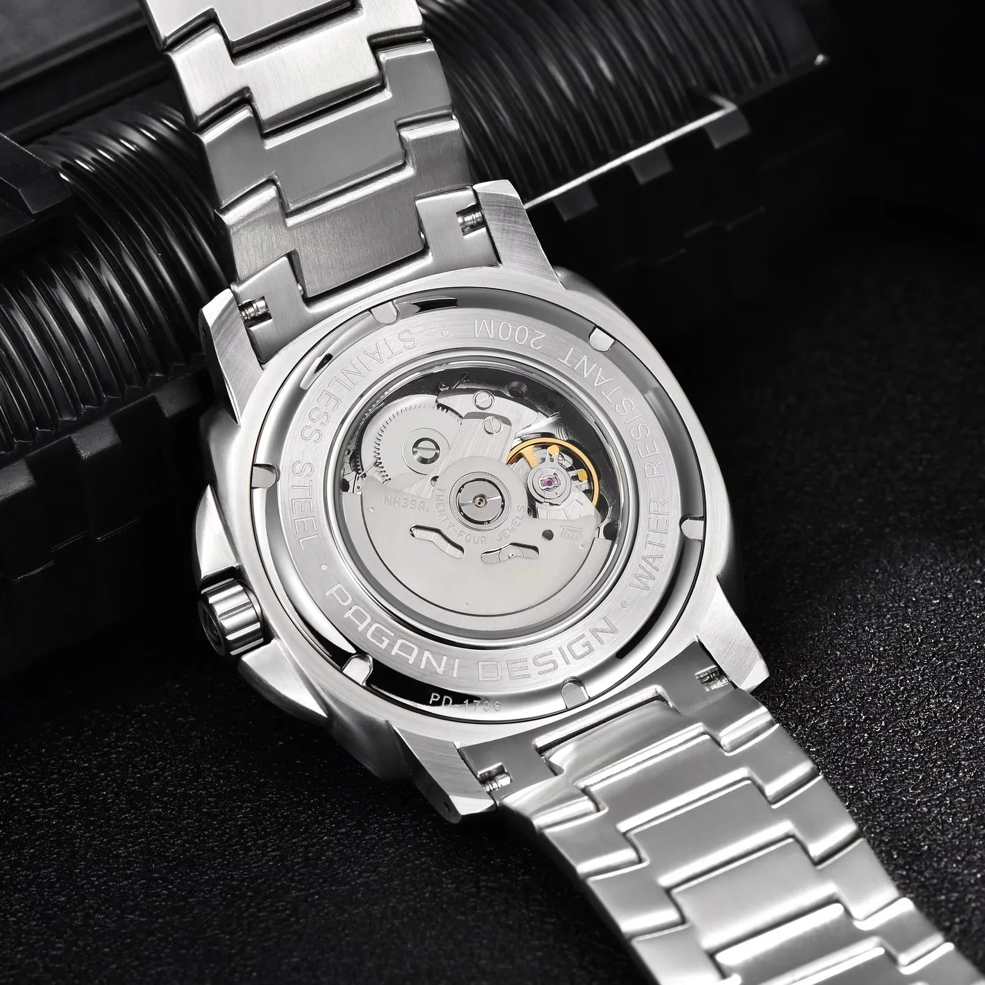 PAGANI DESIGN 2026 New Men's Mechanical Watch Japanese Movement Sapphire Crystal 200M Water Resistance Stainless Steel PD1736