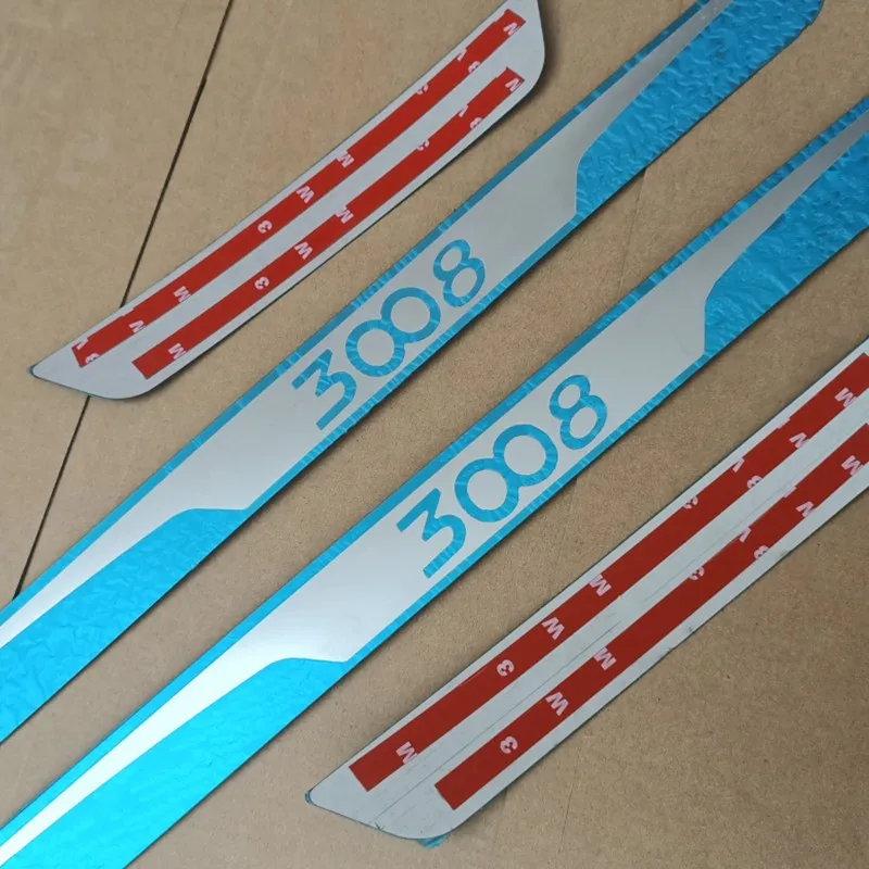 For Peugeot 5008 3008 308 2008 Door Sill Scuff Plate Cover Trim Stainless Steel Threshold Pedal Styling Protect Car Accessories