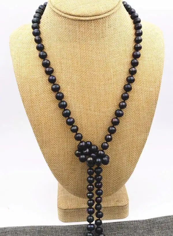 Genuine Natural 6-7mm Black Tahitian Cultured real Pearl beads Necklace 36-100''