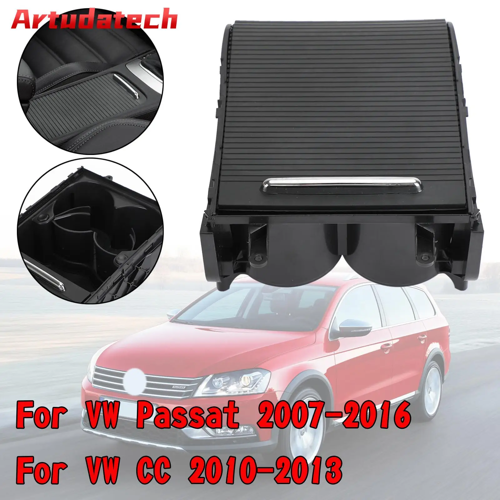 

Artudatech Center Console Armrest Cup Holder 3CD858329A For VW Passat B6 B7 3C CC 2007-2013 Car Accessories