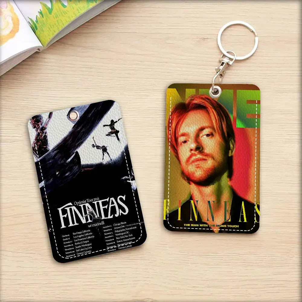 F-Finneas Singer Keychain Card Holders Keyring Bank Bus ID Credit Cards Key Ring Chains