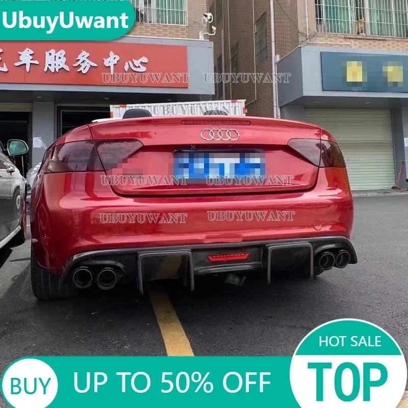 Rear Bumper Diffuser Lip Spoiler For Audi A5 S line S5 Coupe 2008-2015 Real Carbon fiber Non For A5 Standard