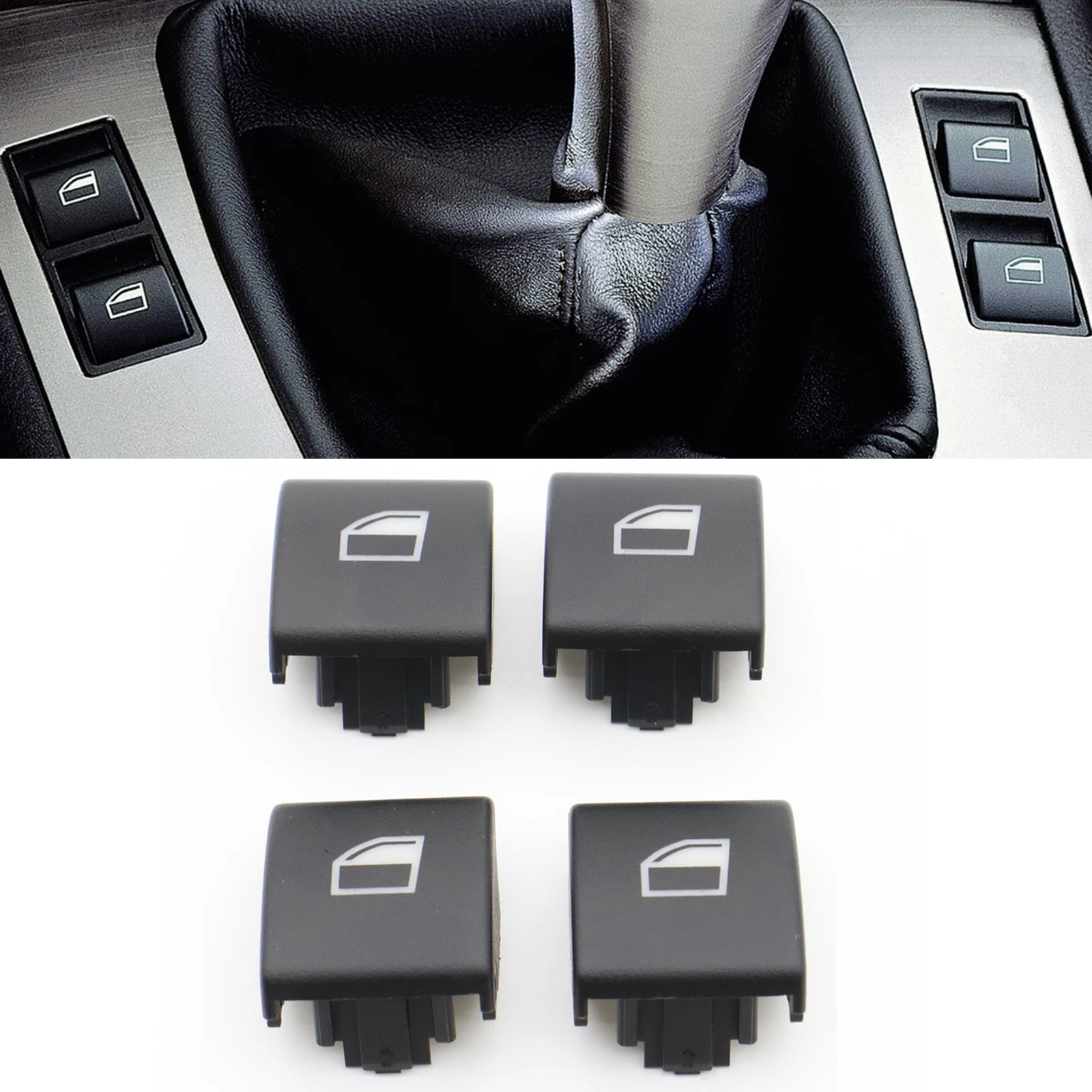 4Pcs Car Accessories Power Window Switch Button Cover For BMW 323i 325i 328i 330i 330xi 3 Series E46 X5 E53 X3 E83 61316902183