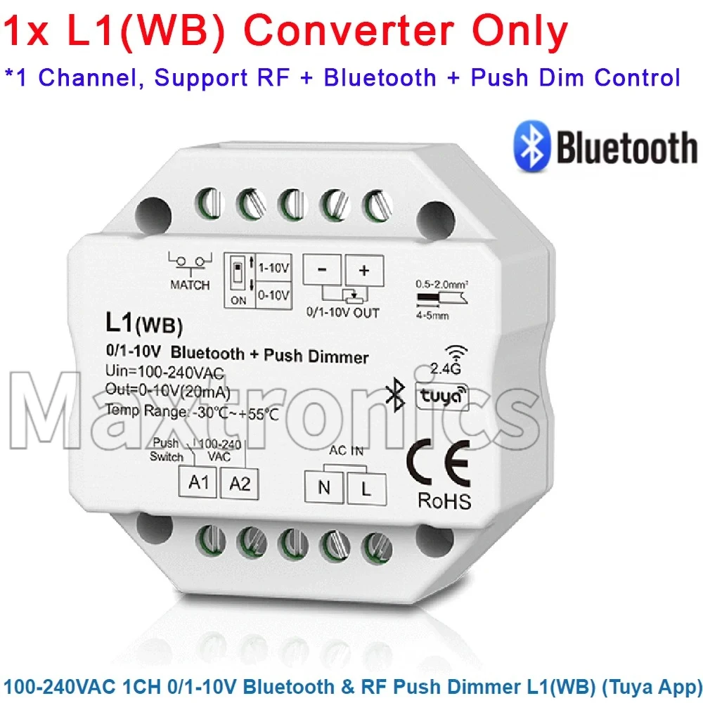 DL/L1 Skydance 0-10V RF Tuya Smart WiFi Zigbee LED Dimmer L4-M L2 0/1-10V Push Smart Life APP Control RF DMX to Signal Converter
