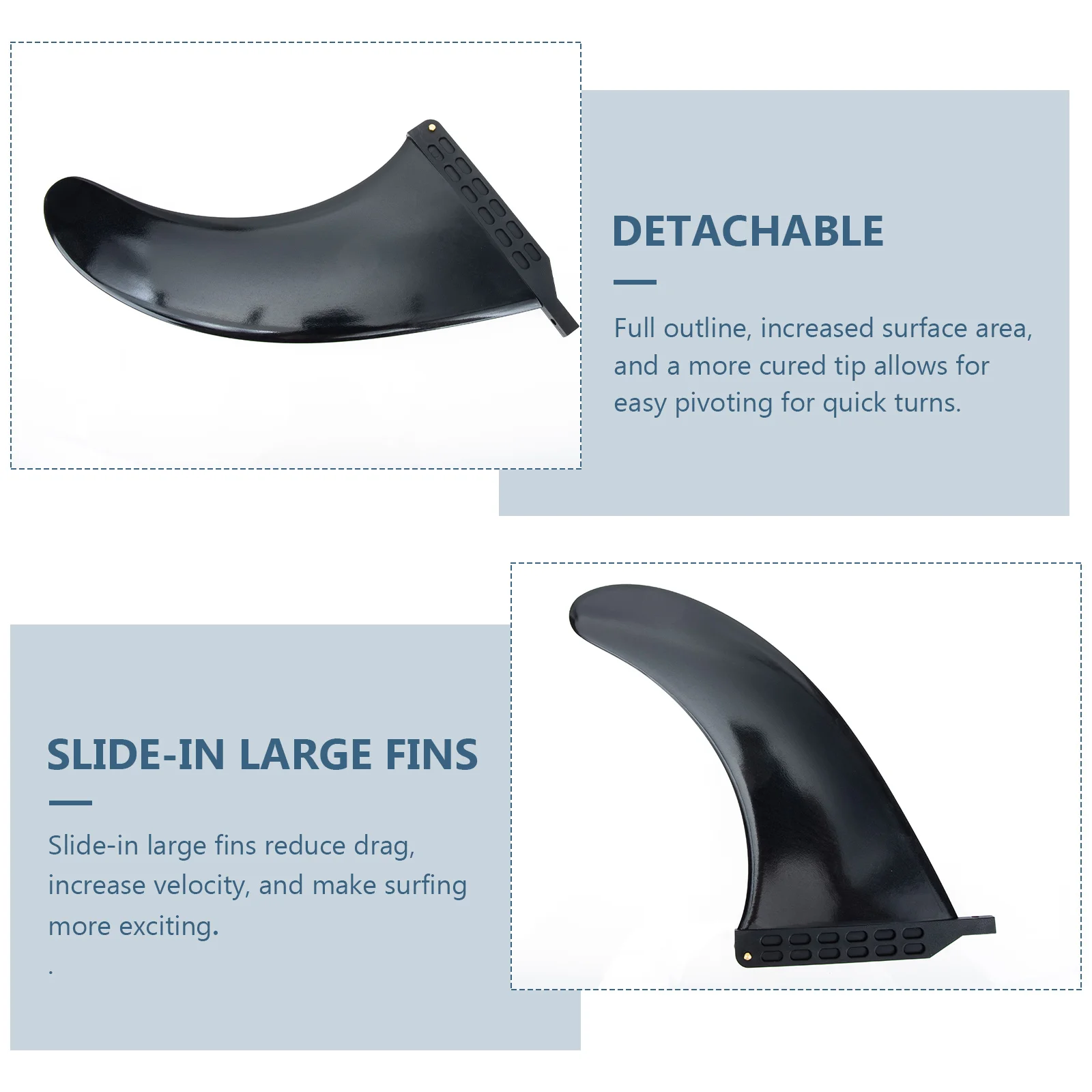 

Paddleboard Center Fin Detachable Rubber Surfboard Tail Long Kayak Surfing Replacement