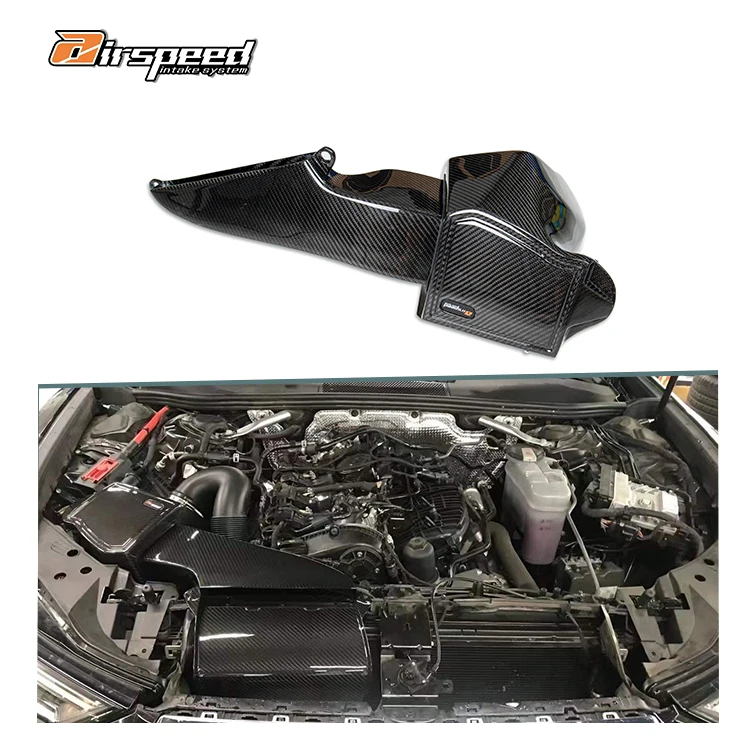 

A6 C8 Airspeed Brand 100% Dry Carbon Fiber Cold Air Intake System For AUDI A6 A7 C8 2.0T