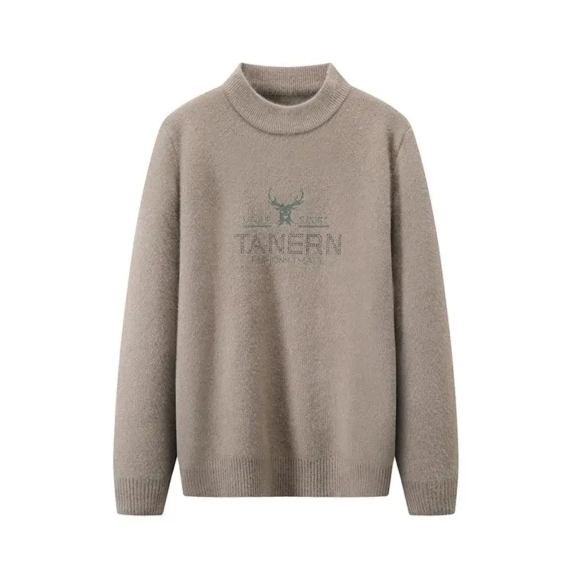 

Comfortable Knitted Sweater Men's Casual Autumn Winter f High Collar Faionable Urban Sle Long Sve Youth Pure Color