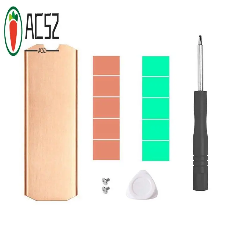 AC52-Copper M.2 SSD Heatsink Hard Disk Cooler With Thermal Solid State Disk Radiator 0.5Mm For M.2 2280 Nvme SSD,TN80 Durable