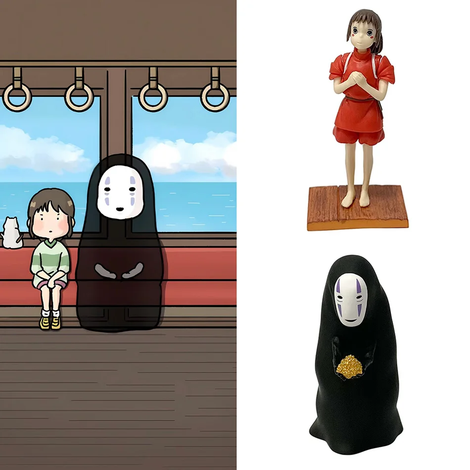 Spirited Away Character PvC Action Model Set Faceless Male Hayao Miyazaki Character Toy Children's Birthday Gift