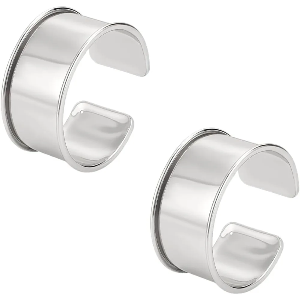 2 قطعة أساور البلاتين مخدد نمط فاسق واسعة النطاق المفتوحة الكفة الإسورة قابل للتعديل سبيكة المعصم الكفة التفاف سوار لمجموعة الأحجار الكريمة