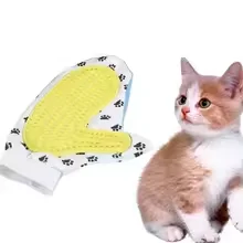 

Pet Dog cat bath massage gloves hair cleaning comb Yellow Pet Dog Supplies silicone Pet Cleaning Brush Glove