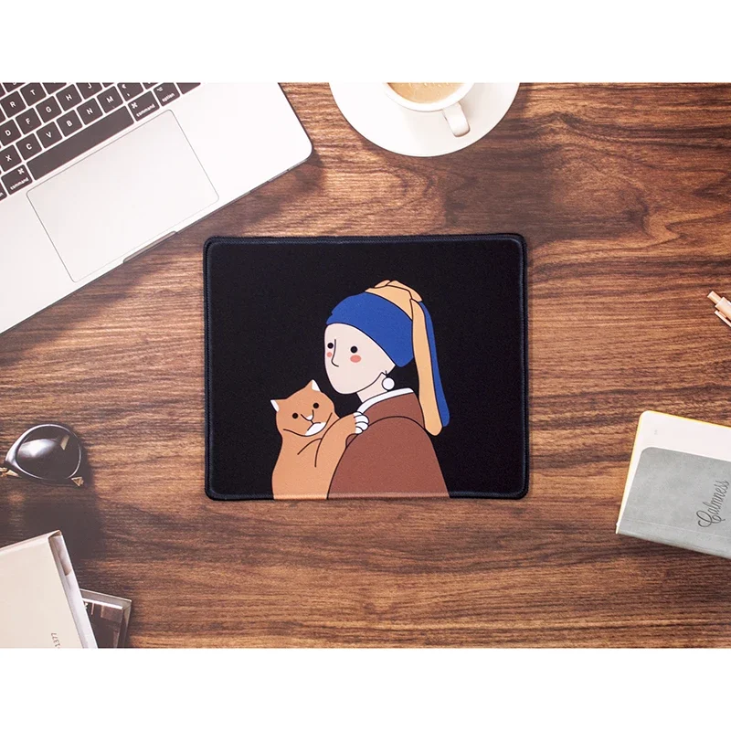 Cute Girl Letter Mouse Pad Student Computer Mouse Non-slip Notebook Pad Office Keyboard Protection Pad Table Mat