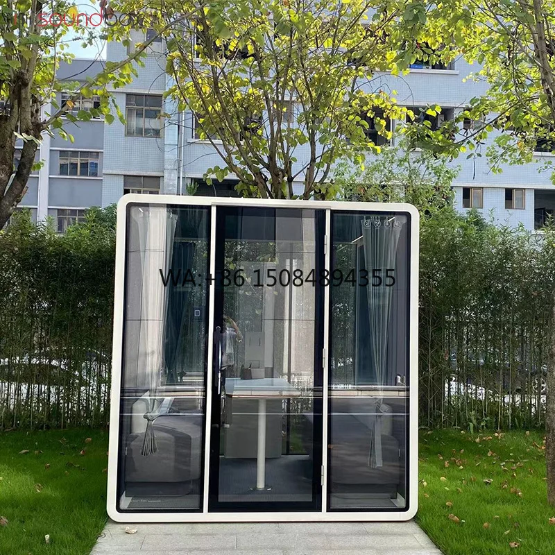 Soundbox Flat Pack Garden Tiny Cabin Self Assembly Insulated Outdoor Office Meeting Pod with AC