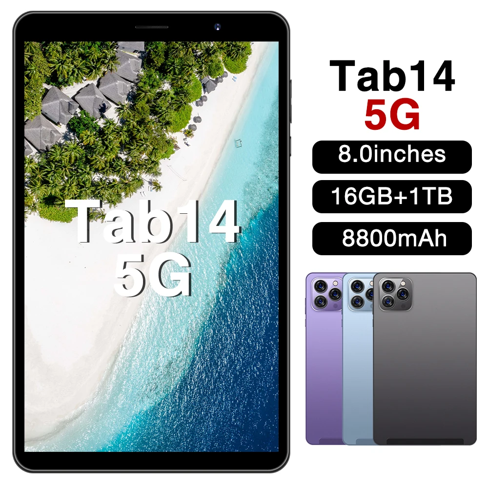 

2024 Globale Versie Mi Tab14 Tablet PC 8 Inch Android 12 Bluetooth 16GB 1TB GPS WPS 5G Wifi HOT Sales Laptop