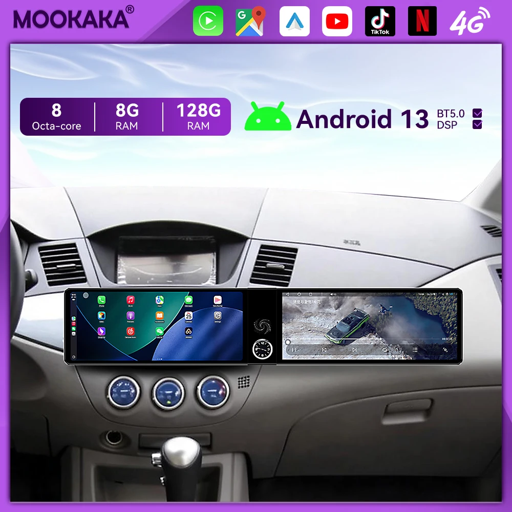 Qualcomm Android 13 Radio For Mitsubishi Zinger 2015-2026 Dual Screen GPS Multimedia Navigation Stereo Receiver player Head Unit