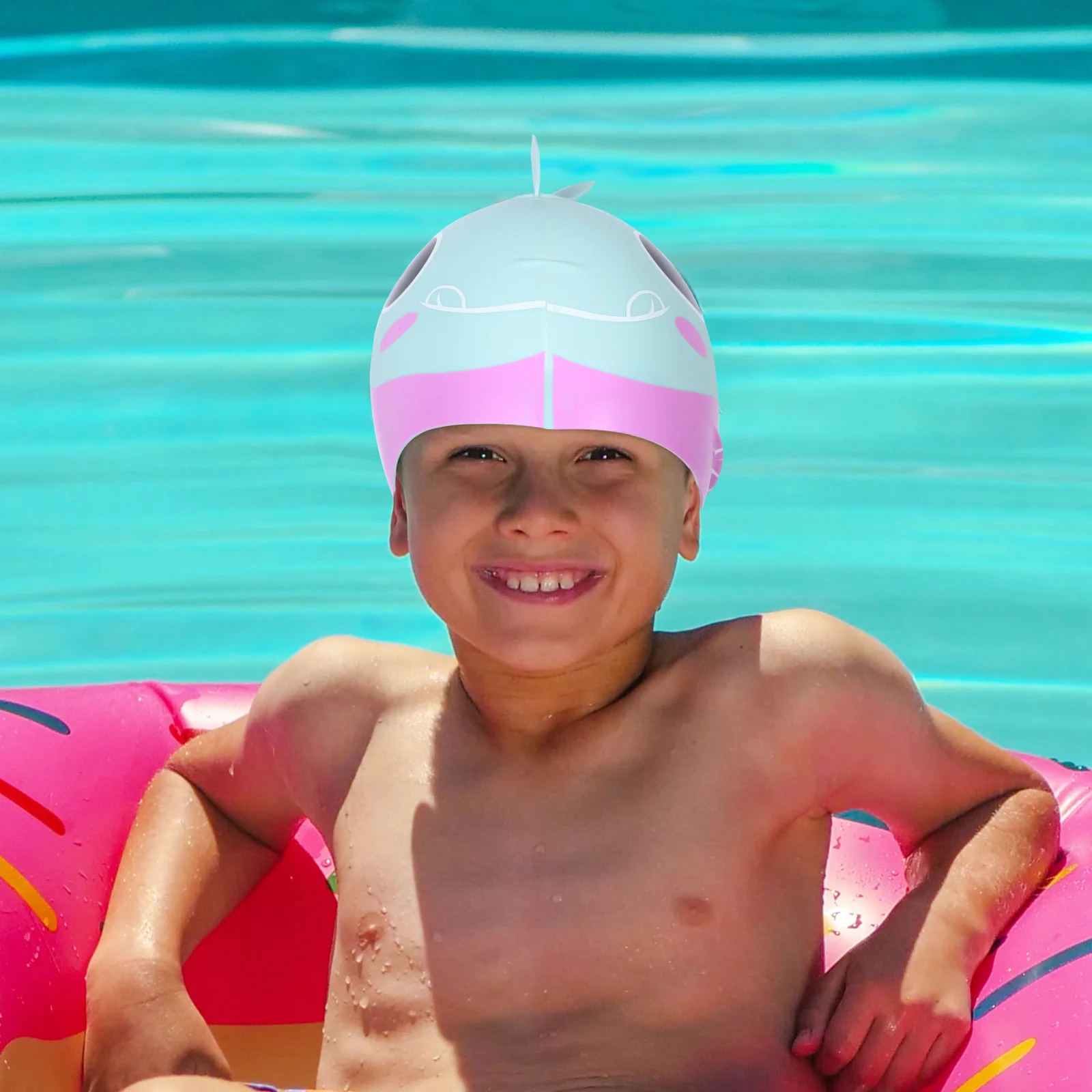 

Cartoon Swim Cap Flexible Silicone Reusable for Men Women Protection Swim Hat Accessories Kids Swimming Cap