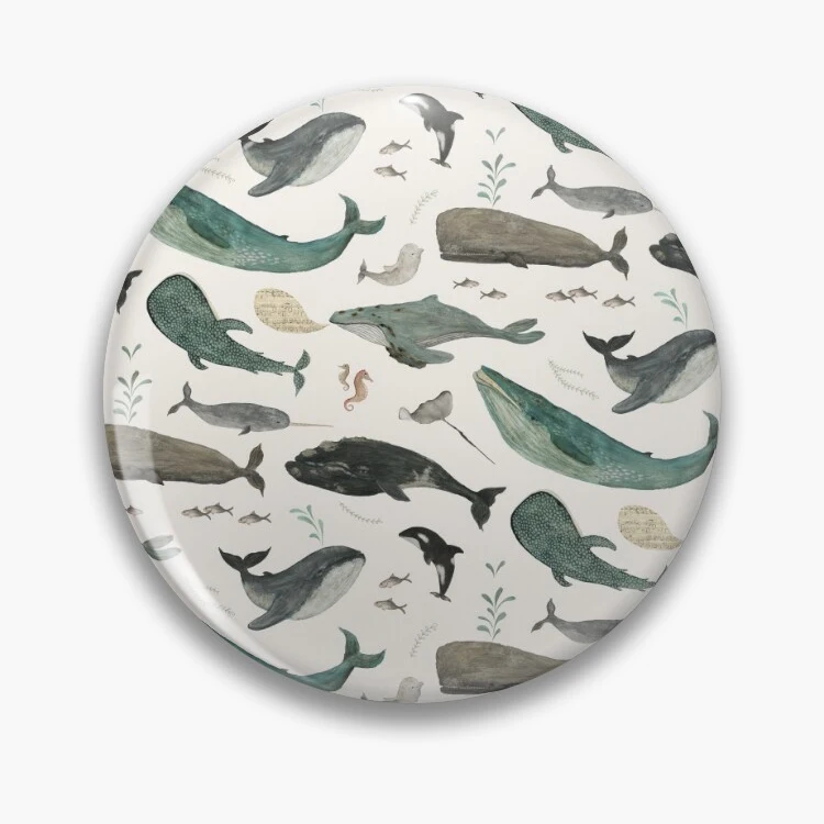 Whales Badge Pins Funny Collar Custom Clothes Manga Metal Broches Broche Pins for Backpacks Fashion Manga