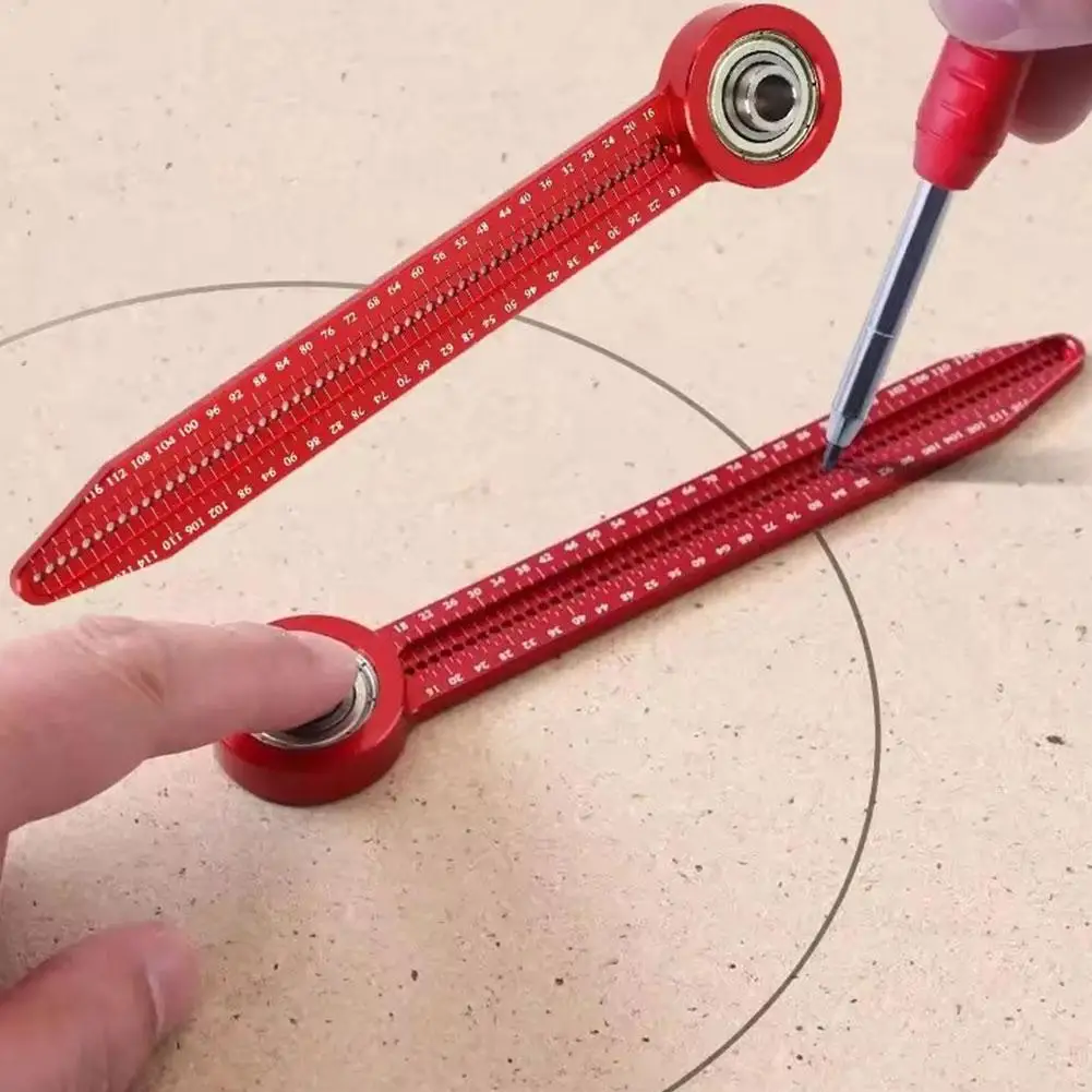 

Инструмент для черчения кругов из алюминиевого сплава, портативный разметочный шаблон для деревообработки, столярный помощник, прецизионный маркер для кругов
