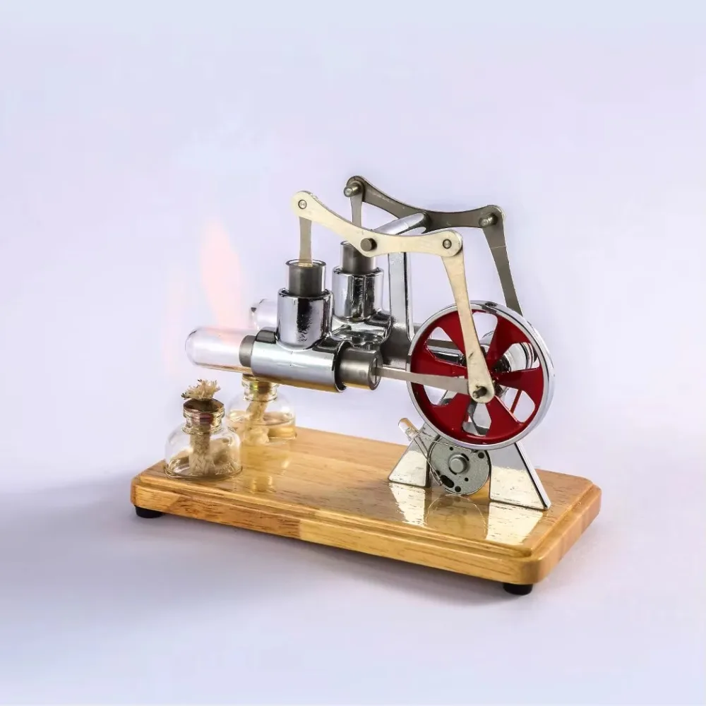 Seven-color Lamp  Mini Low Cryo Temperature Hot air Stirling Engine Generator Motor Stirling Model 4 Cilindros Kit for Sale