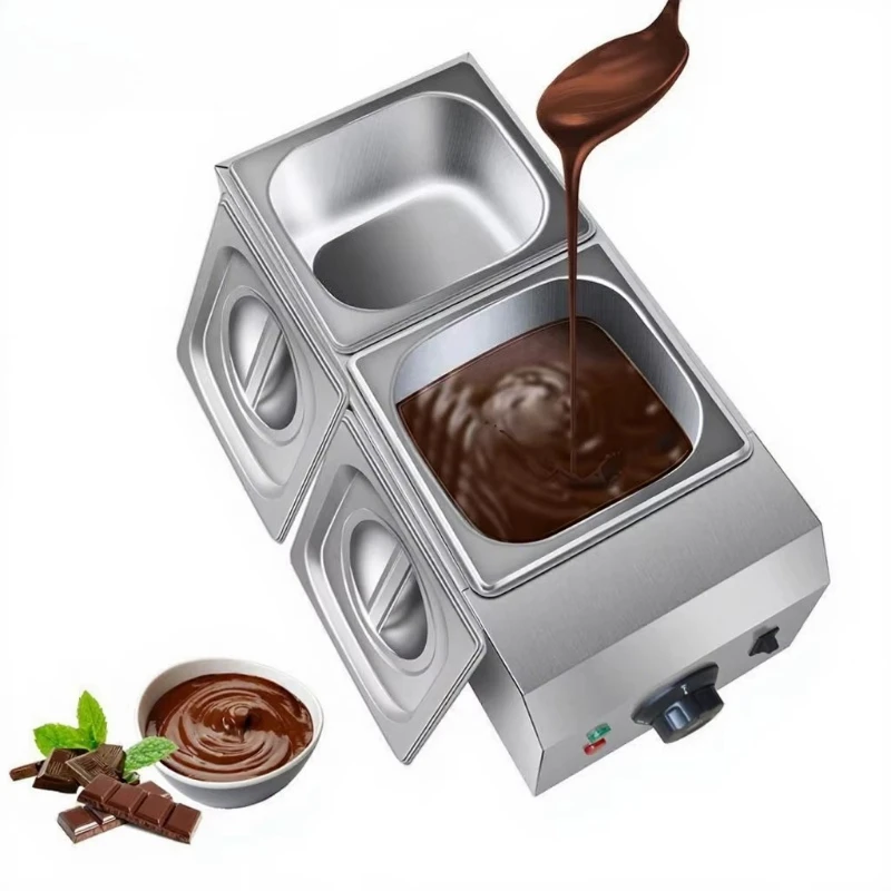 Professional 2-can chocolate heater with precise temperature control