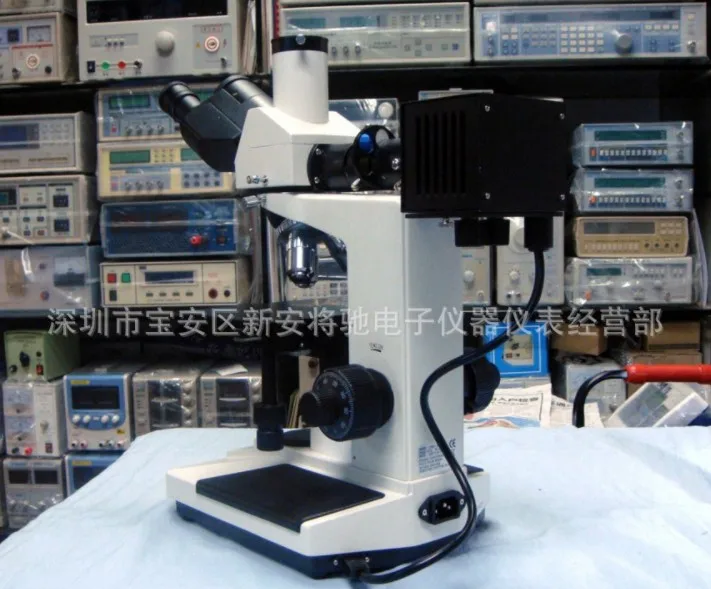 Three-eye Microscope Magnified 50x/100x/200x/400x Binocular Microscope 10x Stereometallographic Microscope