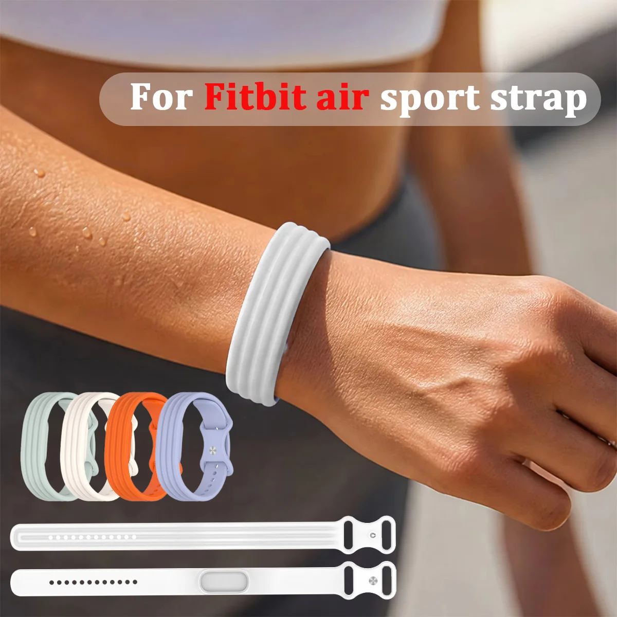 Silicone Loop Sports Watch Strap for Google Fitbit Air Rubber Bracelet Breathable Band Wristband Correa Replacement Accessories