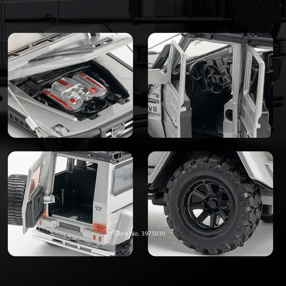 1/32 Legierung Benz G550 4x4 Modelle Autos Druckguss Spielzeug Adventure Edition Leichte Musik Off-road Pull Back Fahrzeuge Kinder Geburtstag Geschenke