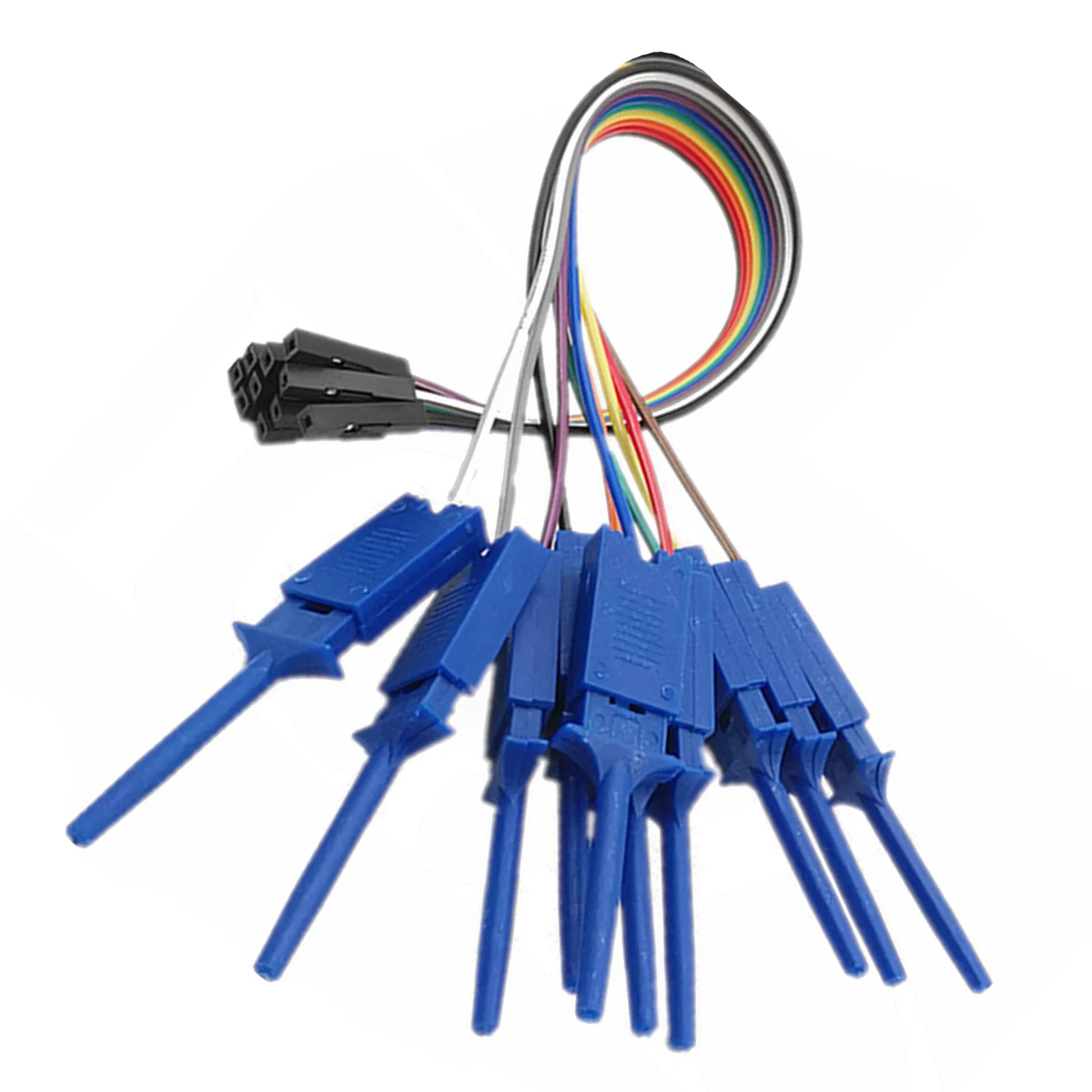 10PIN Test Cable Kit with Spring-Loaded Hook Clips for Logic Analyzer Applications and General Circuit Board Signal Probing
