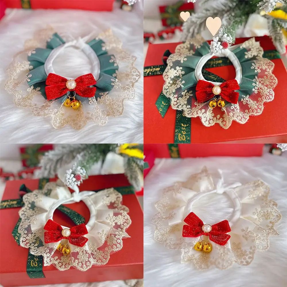 Cute Organza Lace Bowknot Cat Collar Pet Ornament Scarf Acce