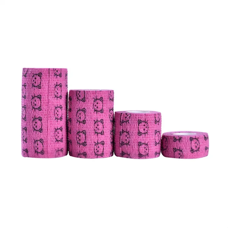 Cute Self-adhesive Elastic Bandage for Pet Dog Cat Bandage Leg Cover Protector Strap Medical Bandage Non-woven Cohesive Bandage