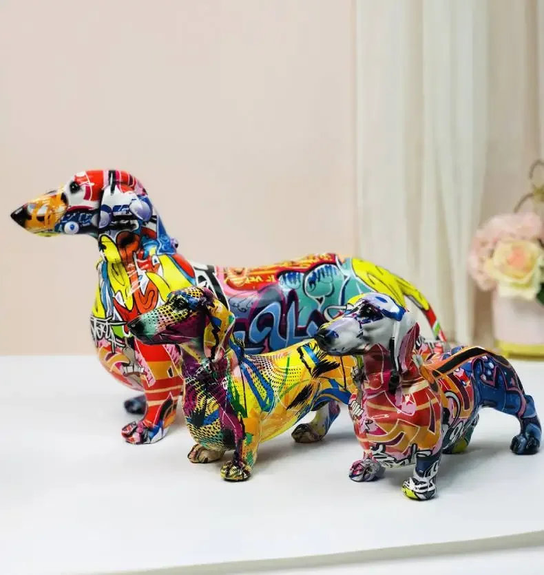 38cmmodern Simplicity Sausage dog resin Arts and Crafts Sculpture living room home accessories Children's office room decoration