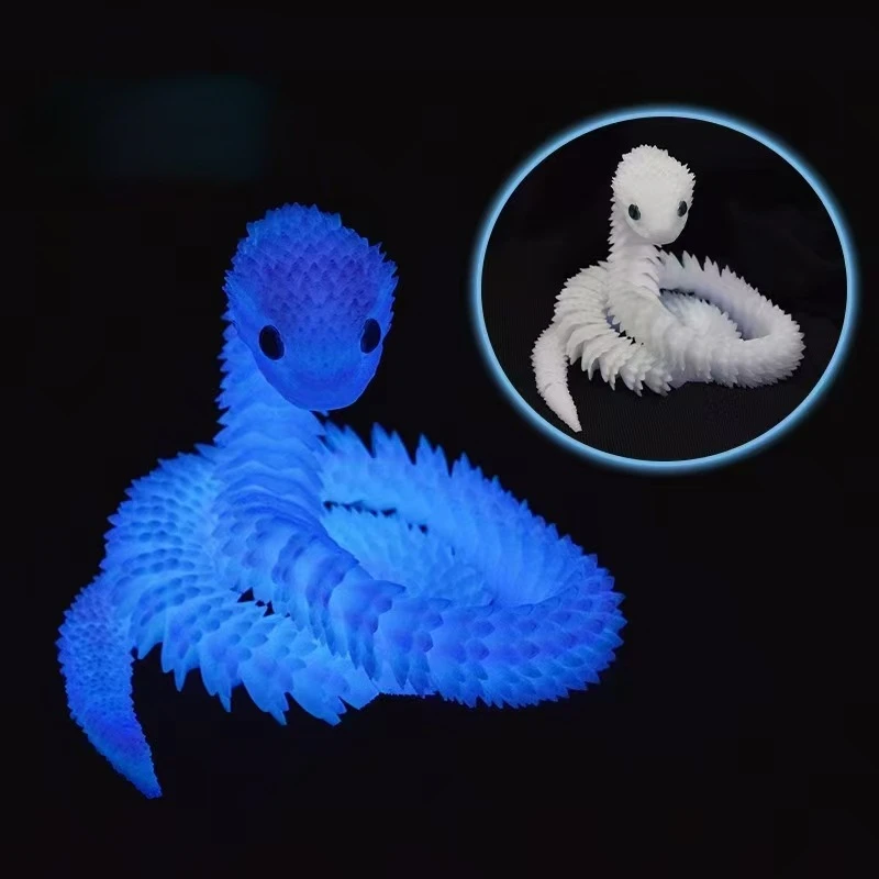 3D-gedruckte Schlange, bewegliches Gelenk, Zappelspielzeug, Figur, Simulationsschlange, Büro, Desktop, Ornament, Geschenke, Kunsthandwerk, Figuren, Miniaturen