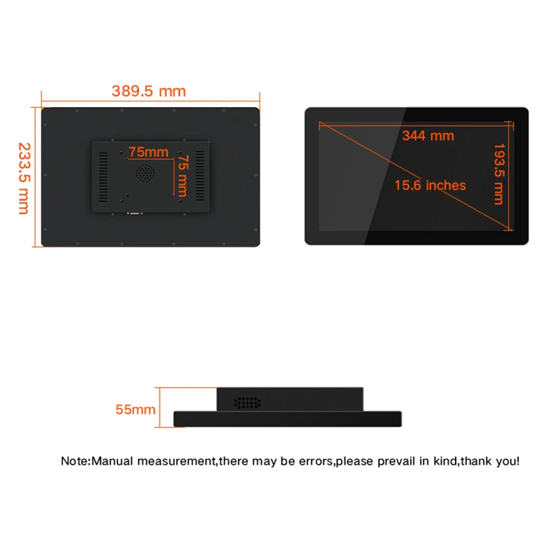15.6 Inch Hanging Ear Type Industrial Capacitive Touch Screen All-in-one PC Intel Core i5  Built-in Wireless WiFi for Win10 Pro