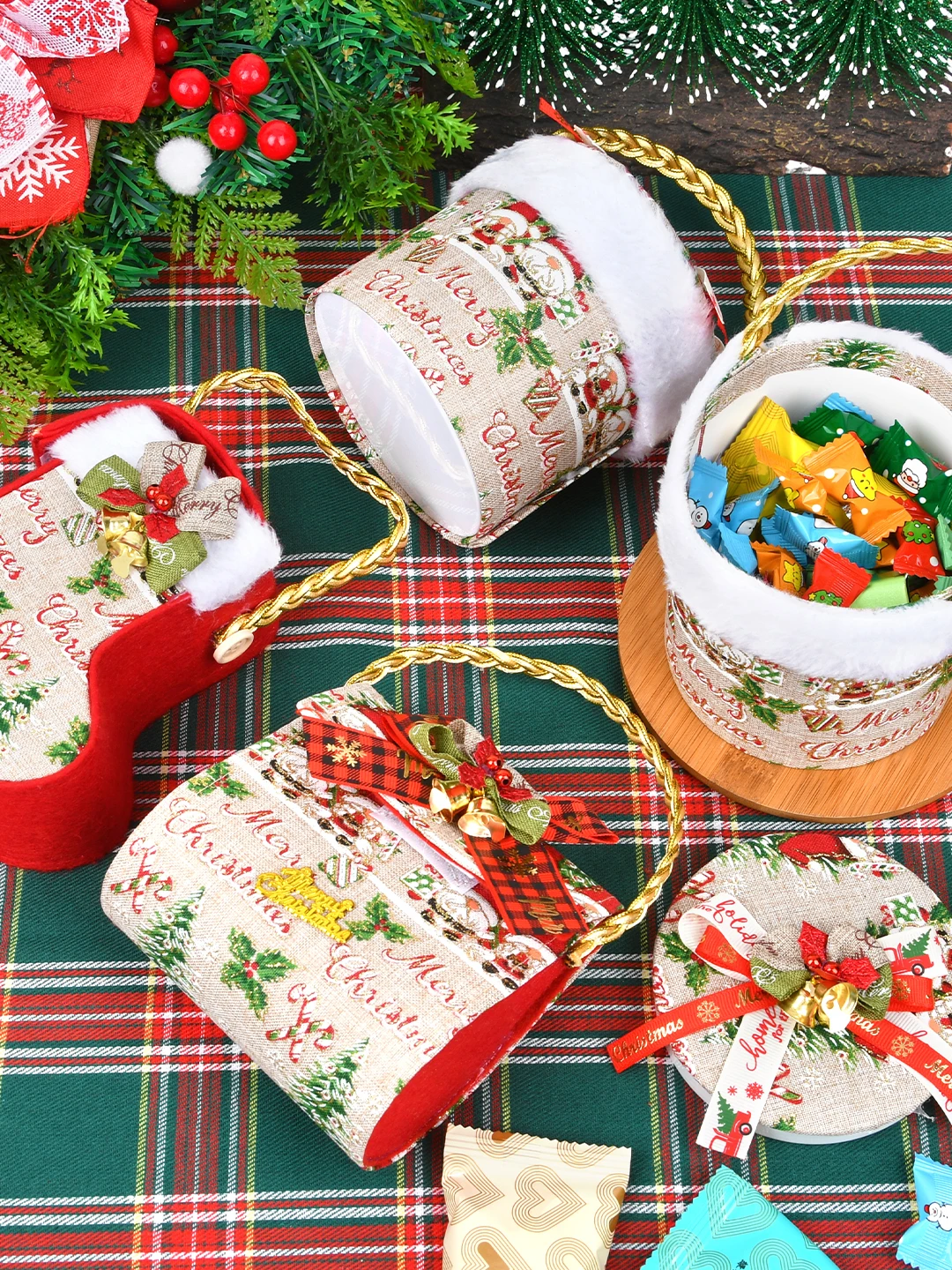 

Рождественские украшения, креативные подарочные коробки, корзины, конфеты