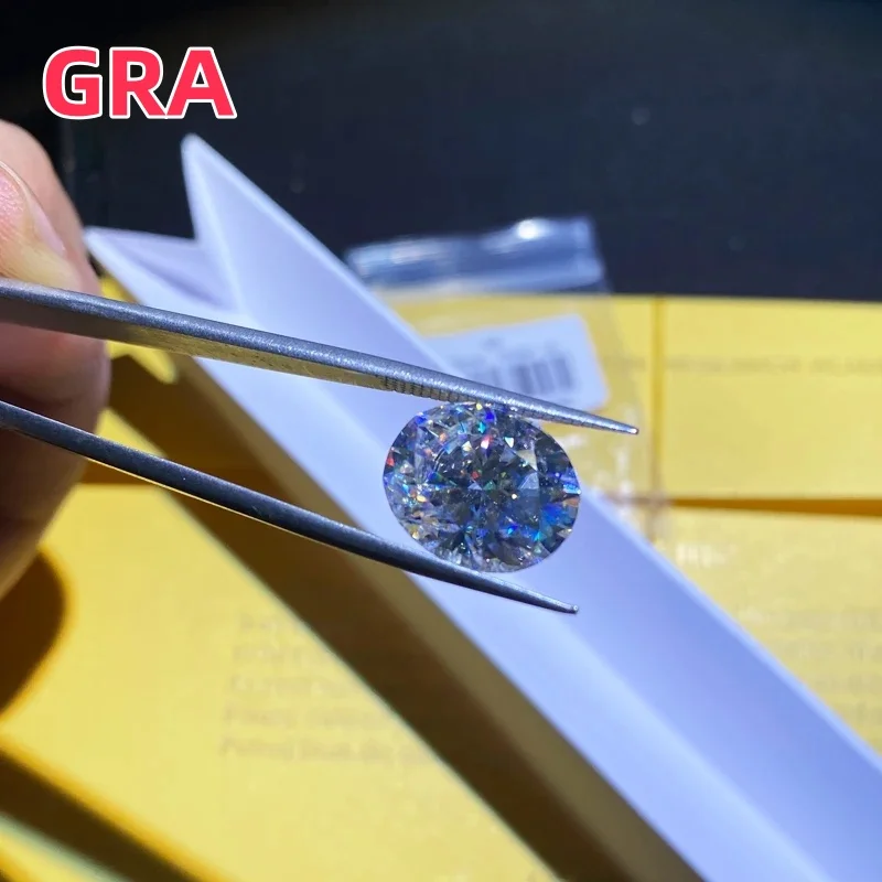 

Муассанит Камень Овальной огранки VVS1 с отчетом GRA Lab Grown Diamond Top EF Цвет Белый свободный драгоценный камень для изготовления ювелирных изделий своими руками