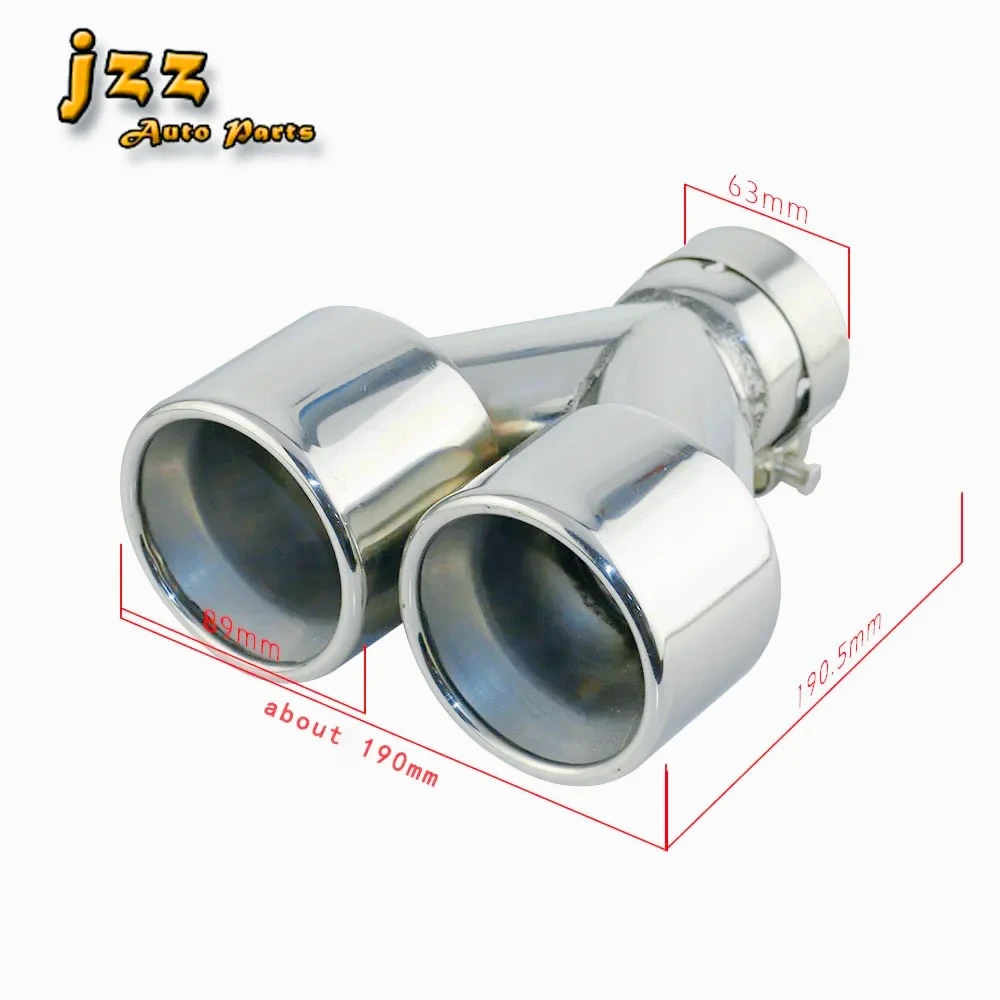 

JZZ universal car 2.5'' double wall exhaust tip Stainless Steel 89mm outlet muffler tailpipe