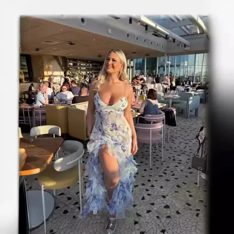 2024 ärmelloses Boho Maxi Kleid Elegante Frauen Sommer Casual Floral Leibchen Nackte Schulter Lose Urlaub Strand Kleider Vestidos