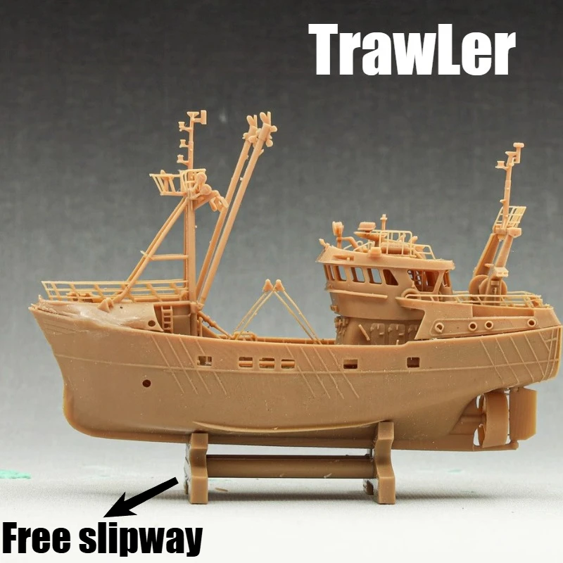 Trawler Model Kit DIY Hand-assembled Fishing Boat Model 1/200 Adult Universal Boat  Toy Ship Gift Free Slipway
