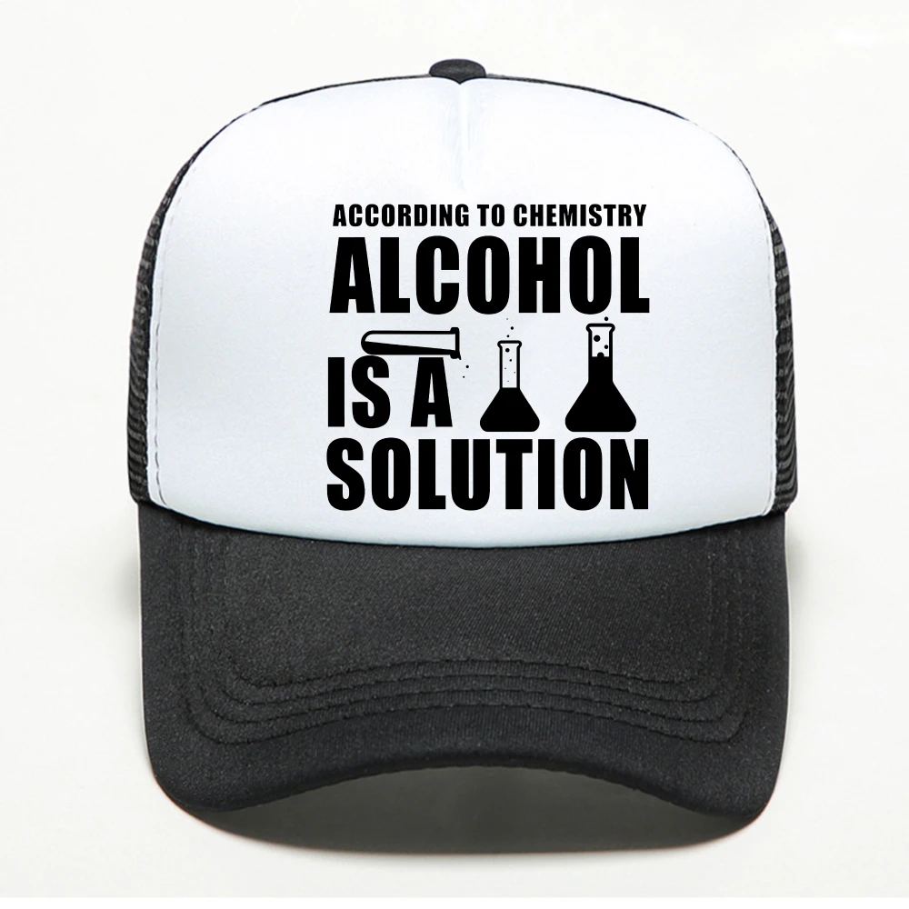 Chemistry Nerd Science Alcohol Solution funny baseball cap fashion Vintage casual breathable Snapback Hats mesh trucker hat