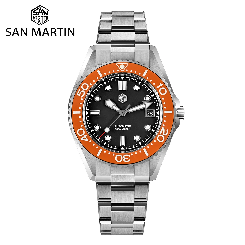 San Martin – montre de plongée de luxe pour hommes, 41mm, ST2130, automatique, mécanique, verre saphir, soupape d'évacuation d'hélium, 600m, SN0036