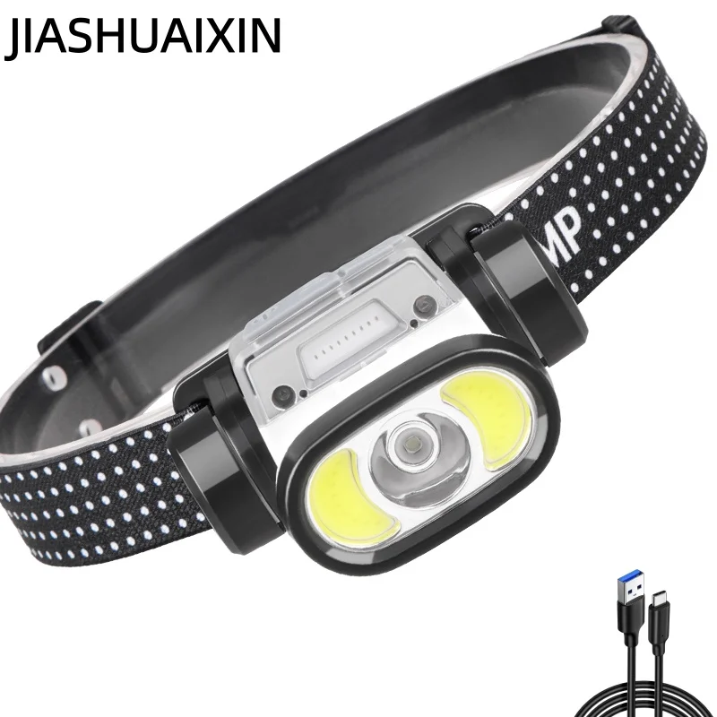 JIASHUAIXIN New XPG Headlamp, Built-in Battery, Type-C Charging, Inductive Headlamp, COB Fixed Focus, Portable Small Headlamp