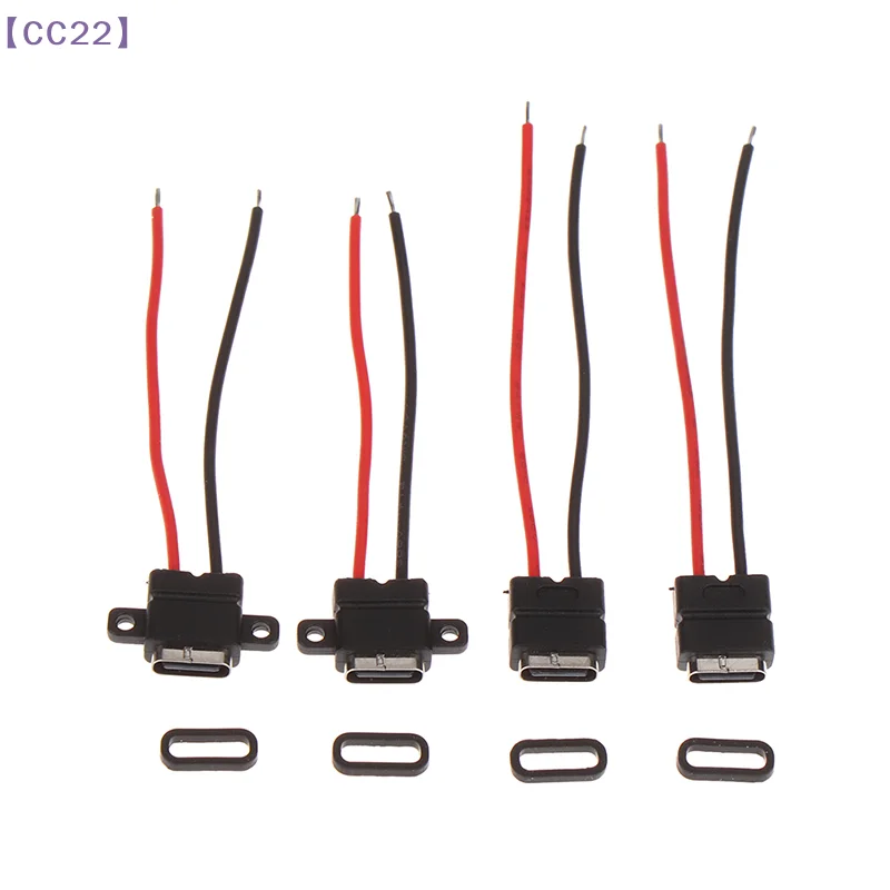 （CC22）1 Pc USB Type C Waterproof Connector Welding Wire Female Socket Fast Charging Type-c Charging Interface Jack