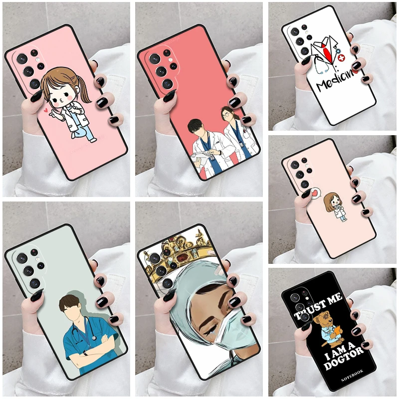 

Чехол для телефона Samsung Galaxy S24 S25 S23 S21fe S22 Ultra Plus Note 10 20, чехол с рисунком медицинской медицины, доктора, медсестры