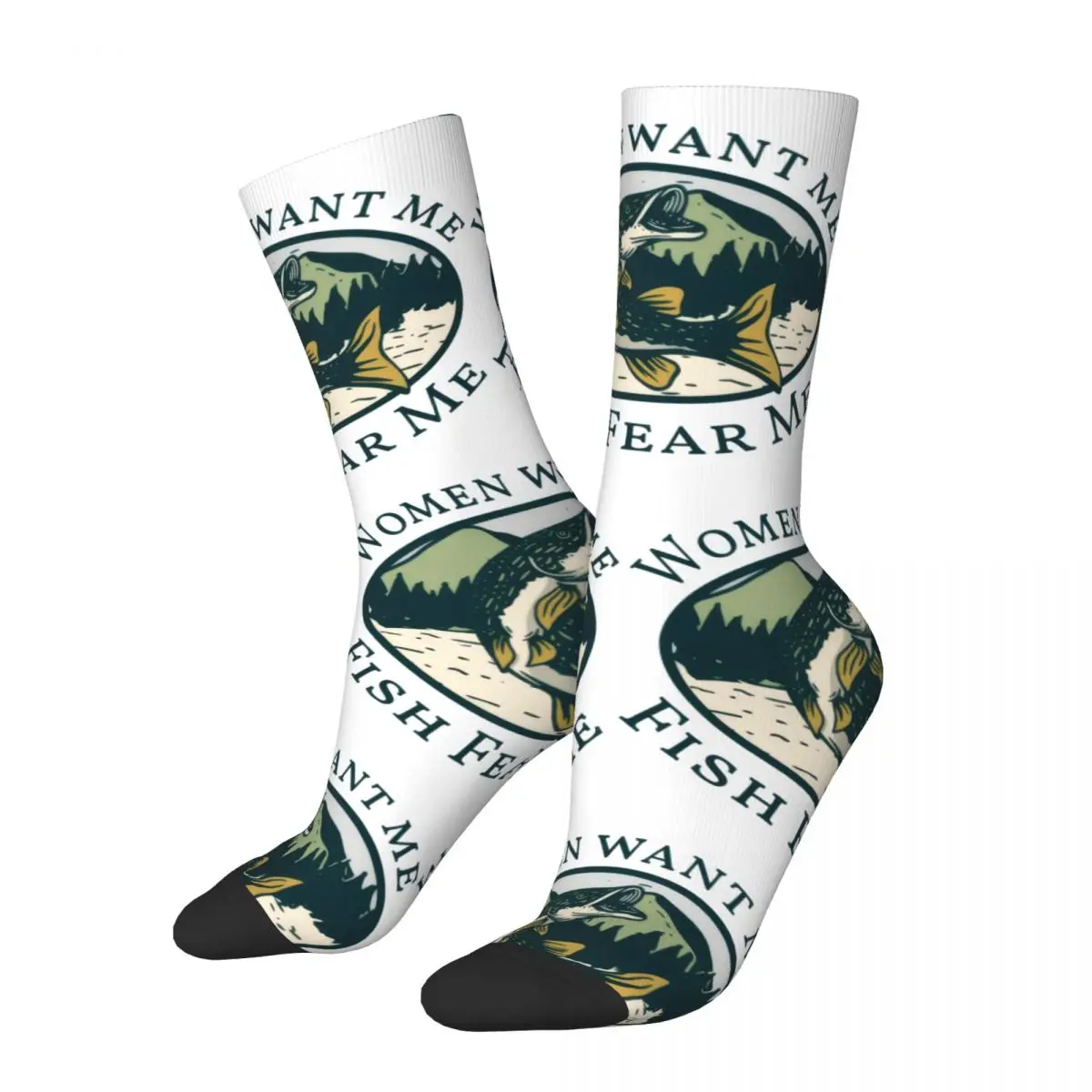 Chaussettes sulfToutes Saisons pour Homme et Femme, Accessoires, Cadeaux, Want Me Fish Fear Me