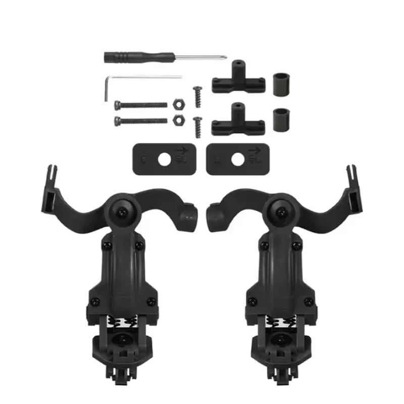 Shooting Headset Bracket Kit Helmet Rail Adapter Headphone Mount Multi-angle Rotation Fit OPS Core ARC and Team Wendy M-LOK Rail
