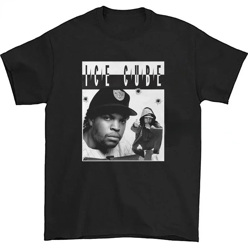 Men Clothing Ice Cube Rapper Hip Hop T-Shirt Vintage Rapper Graphic Tshirts Summer Fashion Casual Cool Loose Women Male Tops Tee