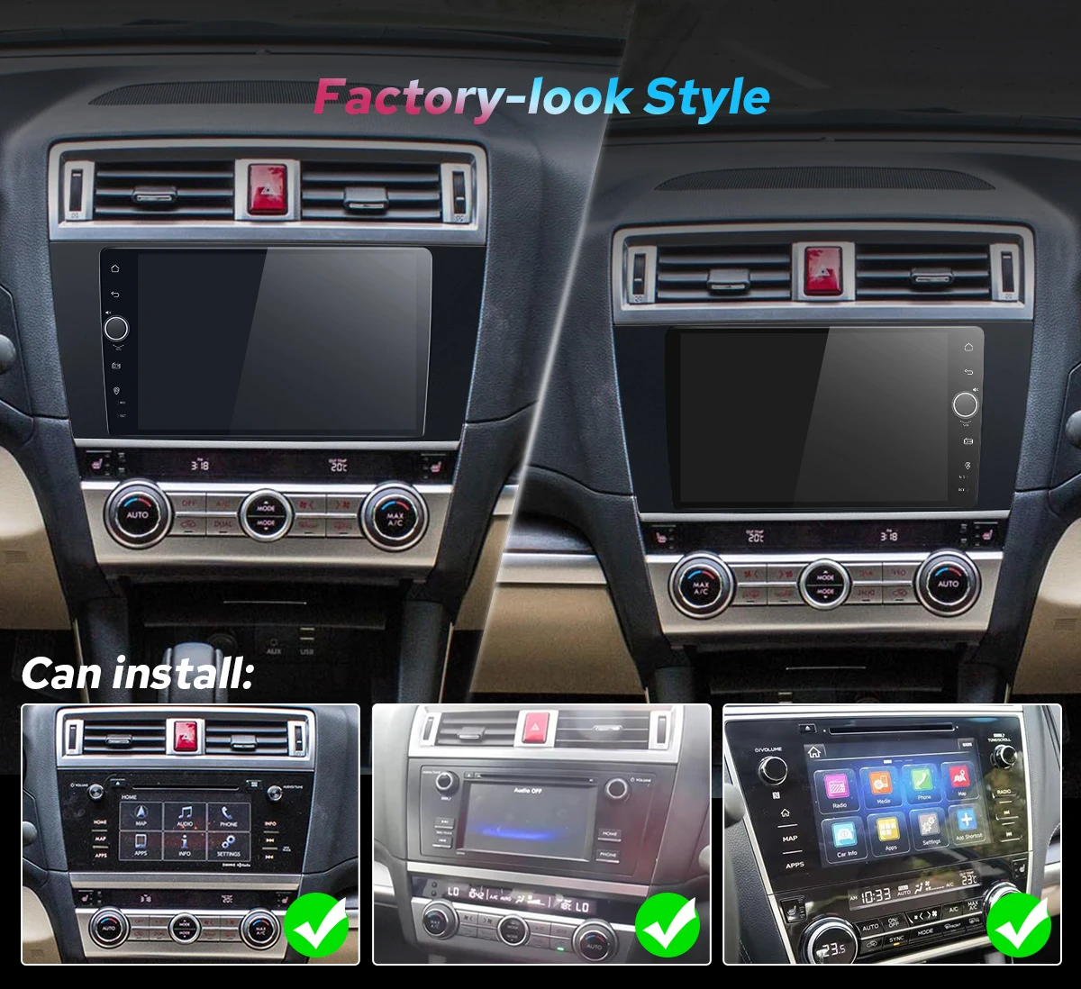 JOYING 9" Android Car Stereo for Subaru Legacy Outback 2015-2018 Wireless CarPlay Android Auto GPS OEM Camera Harman Kardon