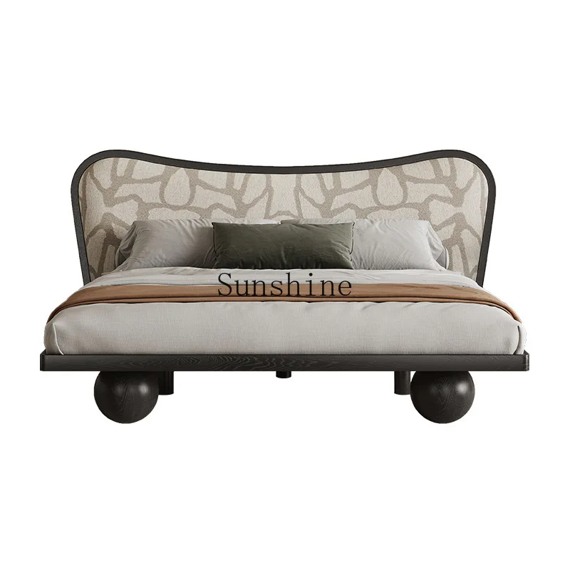 

Роскошная однотонная деревянная кровать во французском стиле, средневековая простая современная свадебная кровать, 1,8 метра, Главная спальня