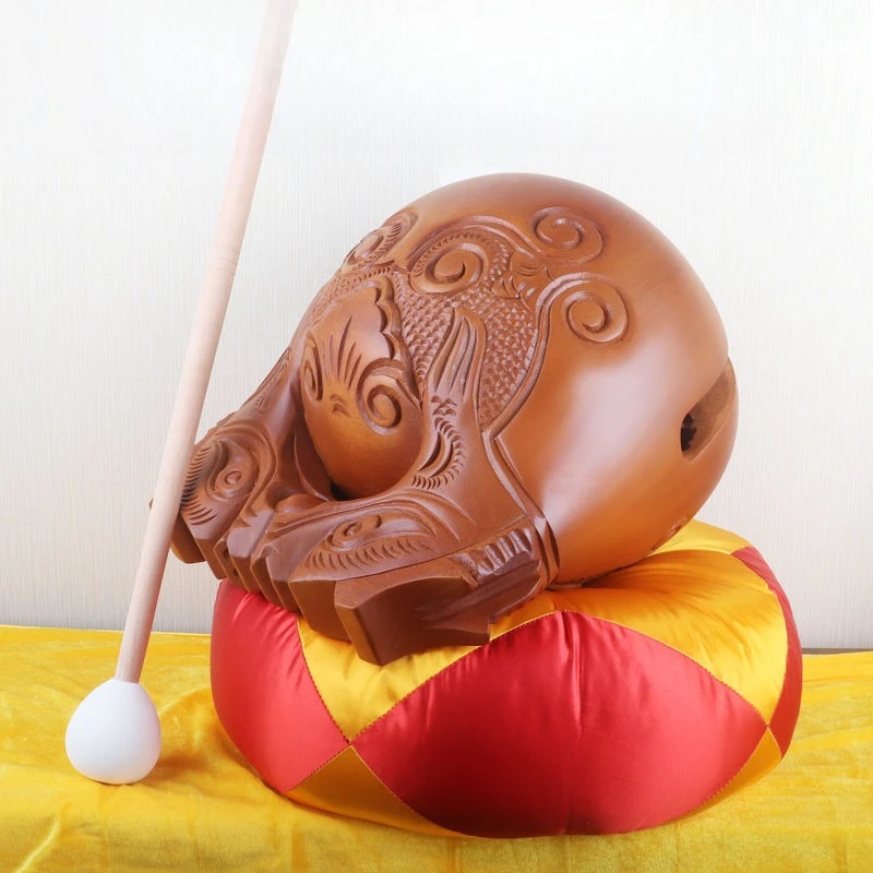 Wooden Fish Dharma Artifact, Solid Wood Big Wooden Fish Meditation Temple Dharma Artifact Wooden Fish Old-fashioned Larg
