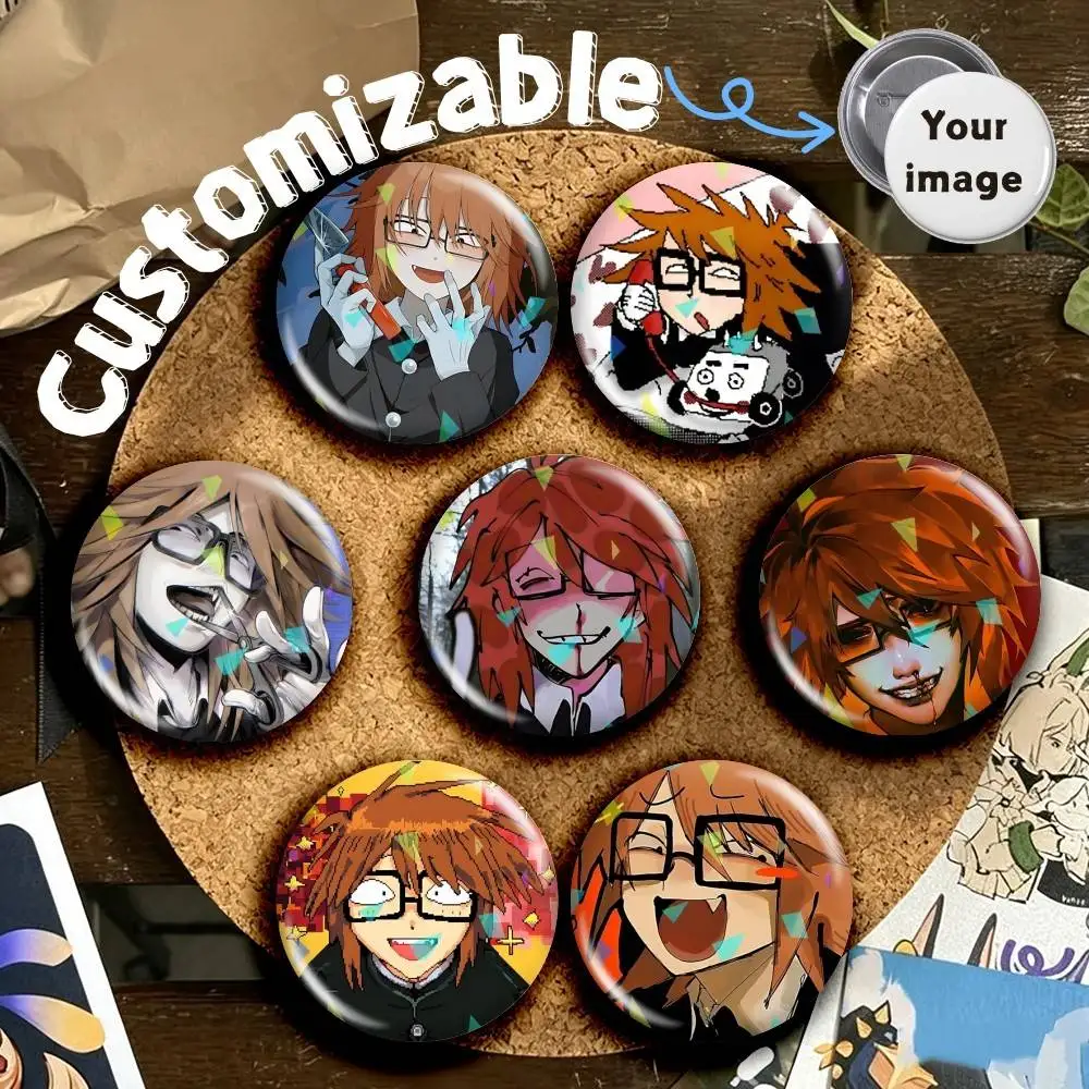 Randal Ivory Manga R-Ranfren Round Badge Pins Creative Pins Bag Decor Accessories Fan Collection Gifts for Friends
